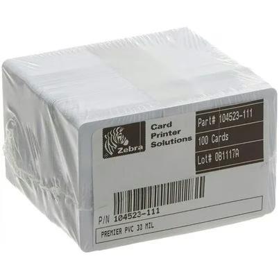 Zebra Tarjetas De Pvc Para Credenciales Premier, 2.12" X 3.38", 500 Tarjetas, Para Impresoras Zebra 104523-111