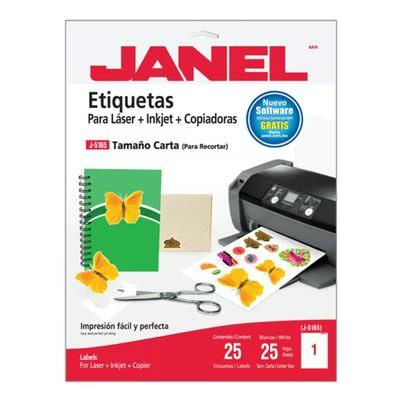 Etiquetas Autoadhesivas Janel 1085165101 Lase, Inyeccion De Tinta 500 Pieza(S) Blanco