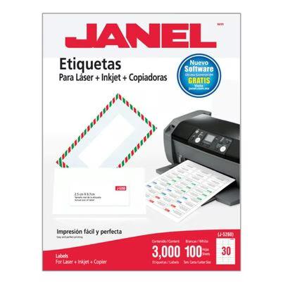 Etiquetas Autoadhesivas Janel 1095260101 Laser, Inyeccion De Tinta 3000 Pieza(S) Blanco