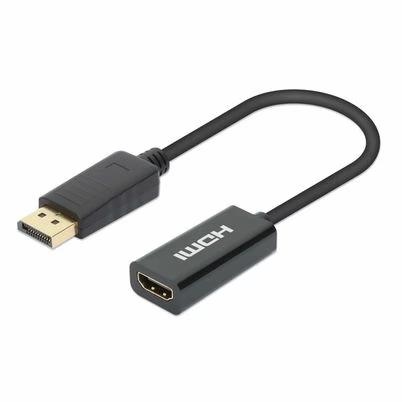 Manhattan 153713 Cambiador De Género Para Cable Displayport Hdmi Negro