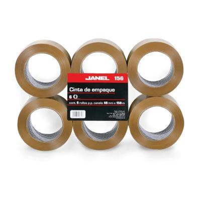 Cinta Adhesiva De Empaque Janel 1564815700 Polipropileno Transparente, Marron 6 Pieza(S)