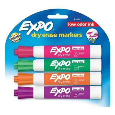 Marcador Sanford Expo Dry Erase Fashion Blíster 1929206 Punta Gruesa Cuerpo Redondo No Toxico Tinta A Base Agua Paquete Con 4 Piezas Color Surtido