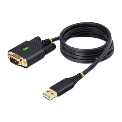 Startech.Com Cable Adaptador Usb A Serie De 1m - Serial - Retención Com - Ftdi - Adaptador Usb-A A Db9 Rs232 - Con Tornillos Db9 Intercambiables - Windows/Macos/Linux