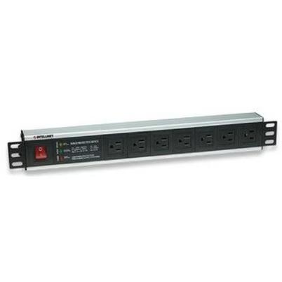 Intellinet 207102 Limitador De Tensión Negro 7 Salidas Ac 120 V 3 M