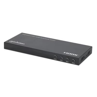 Divisor De Video Manhattan 208406 Ancho De Banda De 10.2 Gbit/S 5 Puertos Interfaz Hdmi, 3.5 Mm 4k Ultra Hd Material Metal Color Negro