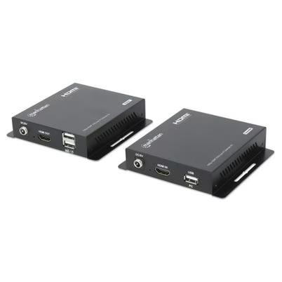 Kit Transmisor Y Extensor Kvm Manhattan 208413 Genero Macho / Hembra Conectores 1 X Rj-45 1 X Hdmi / 1 X Rj-45 1 X Hdmi Distancia De Transferencia Máxima 120 Metros Color Negro