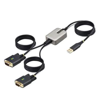 Adaptador En Serie Startech.Com 2p6ffc-Usb-Serial Genero Macho / Macho Conectores Usb-A / 2 X Db-9 Rs-232 Longitud Del Cable De 4 M Color Negro, Gris