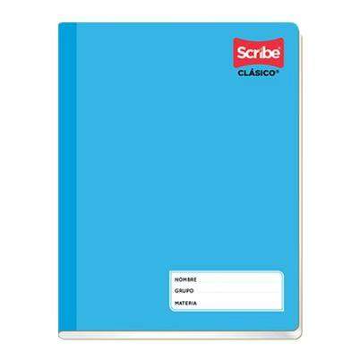 Cuaderno Scribe Clásico 4514 Estilo Frances Cosido 100 Hojas Formato Doble Raya Pasta Semirrígida Color De La Pasta Azul Cielo