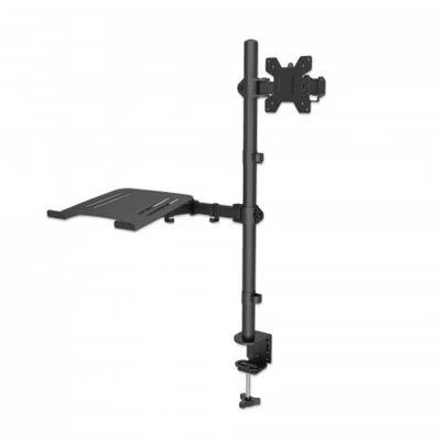 Soporte Para Monitor Manhattan 462136 (32") 8 Kg -35 - 90° Inclinable Para Escritorio Negro
