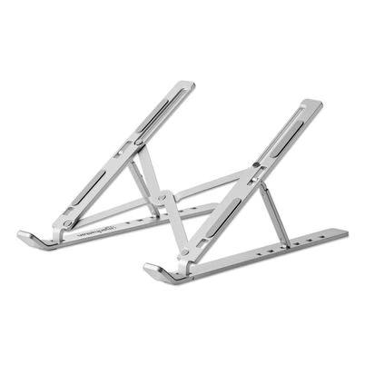 Soporte Para Laptop Manhattan 462600 (15.6") Capacidad Máxima De Peso De 5 Kg Material Aluminio, Silicona, Acero Plegable Y Ajustable Color Gris