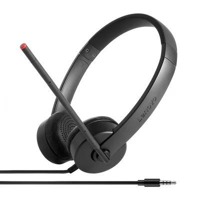 Audífonos Lenovo Stereo Análogo Diadema Con Micrófono Alámbrico Oficina/Centro De Llamadas Negro