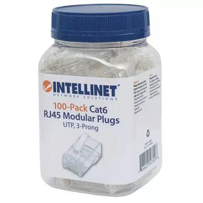 Intellinet Plug Rj45 Cat6 Solido Utp Bote 100 Pzas Oro 15-Micras