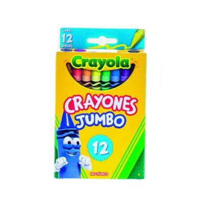 Crayones Crayola Jumbo 520312m008 Tamaño Mediano No Toxicos Punta Triangular Paquete Con 12 Piezas Colores Variados