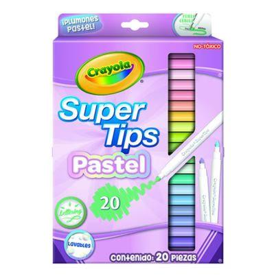 Plumones Crayola Supertips 588106m010 Punta Triangular Paquete Con 20 Piezas Lavables Material Del Plumón Plástico Colores Pastel Variados
