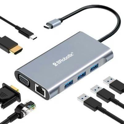 Hub De Interfaz Brobotix 6001202 Alambrico 7 Puertos Usb 3.2 Negro, Plata