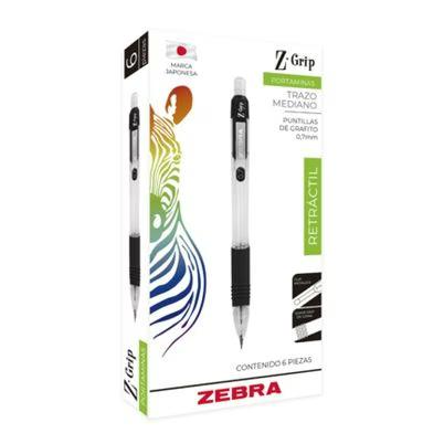 Lapicero Retráctil Zebra Z-Grip 6533-00/6 Punta Fina 0.7mm Tinta De Aceite 12 Pieza(S) Color Negro