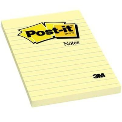 Notas Adhesivas 3m Post-It Amarillo Rectangular Rayado 100 Hoja(S) Papel