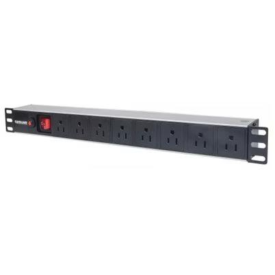 Barra Pdu Intellinet 713993 1u 125v 15a 8 Contactos Ac Aluminio Negro