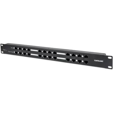 Panel De Parcheo Intellinet 720342 1u 24 Puertos Rj-45 Cat5e Metal Negro