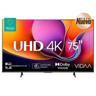 Pantalla Tv Hisense 75a65nv (75") Panel Ips Resolución (3840x2160) Pixeles Smart Tv Tiempo De Respuesta De 8 Ms Interfaz Hdmi, Usb 2.0 4k Uhd Sistema Operativo Vidaa U9 Color Negro