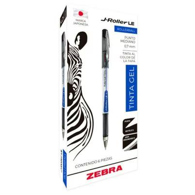 Bolígrafo Zebra J Roller Le 8600-Le/6 Punta Media 0.7 Mm Punta De Bola Retráctil Tinta De Gel Paquete Con 6 Pieza(S) Color De La Tinta Azul
