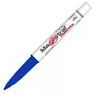 Marcador Permanente Magistral 84003 Punta Fina Cuerpo Redondo No Toxico Tinta A Base De Agua Paquete Con 12 Piezas Color Azul
