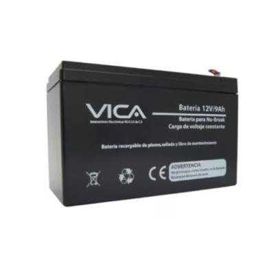 Batería De Reemplazo Vica 9ah Sellada 12v, 9ah 25 Oms Compuesto De Acido, Plomo Negro