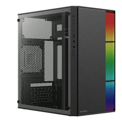 Gabinete Acteck Fusion Ii Gi440 Micro Atx/ Itx Fuente De Poder 500w Usb 2.0 Micro Torre Panel Lateral Iluminación Rgb Metal Ac