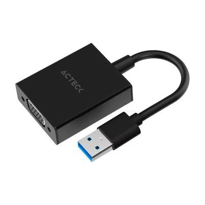 Adaptador De Video Acteck Shift Plus Av410 Ac-937108 Genero De Los Conectores Macho / Hembra Tipo De Conectores Usb-A / Vga Longitud Del Cable 0.15 M Color Del Producto Negro