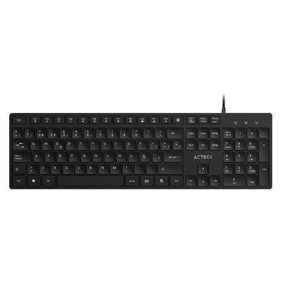 Teclado Acteck Vantage Aero Ta545 Ac-943475 Tipo Qwerty Conectividad Alámbrico Interfaz Usb 2.0 Plug And Play Longitud Del Cable De 1.8 M Material Abs Color Negro