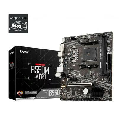Tarjeta Madre Msi B550m-A Pro Amd Ryzen 5, 7, 9-Am4 64gb Ddr4-Sdram Gigabit Ethernet Pci Express X16