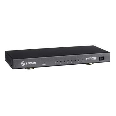 Divisor De Vídeo Steren Bos-408 8 Puerto(S) Hdmi Resolución (4096 X 2160) 4k Ultra Hd Indicadores Led Metal Negro