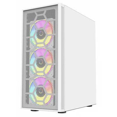 Gabinete Balam Rush Dragonfly Mesh Gm740 Atx, Micro Atx, Mini-Itx Usb 3.2 Sin Fuente Mini Torre 3 Ventiladore(S) Metal, Plástico, Vidrio Templado Color Blanco, Gris