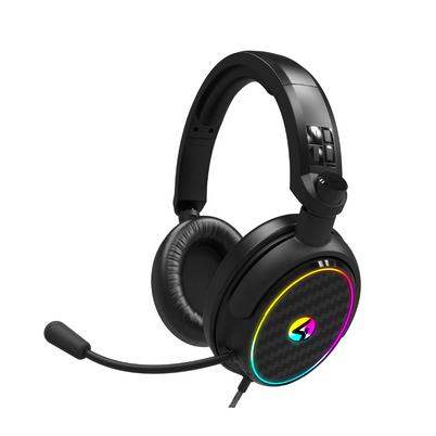 Audífonos Gamer 4gamers C6-100 Led Alámbricos Negro Con Naranja