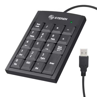 Teclado Numérico Steren Com-625 Alámbrico Usb Plug And Play Negro