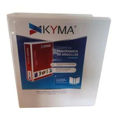 Carpeta Kyma Cpkcbhd-200-Bcof (2") Tamaño Oficio Con Argollas Tipo "D" Capacidad 400 Hoja(S) Vista Panorámica Material Vinilo Color Del Producto Blanco