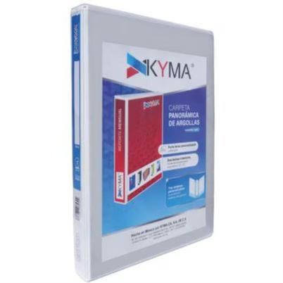 Carpeta Kyma Cpkcbho-100-Bcof (1") Tamaño Oficio Con Argollas Tipo "O" Capacidad 250 Hoja(S) Vista Panorámica Material Vinilo Color Del Producto Blanco