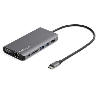 Startech.Com Adaptador Multipuertos Usb-C - Mini Docking Station Para Viajes Con Hdmi De 4k O Vga De 1080p - Con Hub Ladrón Usb 3.0 - Pd De 100w - Sd - Ethernet - Audio Y Micrófono - Replicador De Puertos Portátil