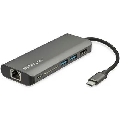 Startech.Com Adaptador Multipuertos Usb-C - Docking Station Portátil Usb Tipo C A Hdmi De 4k - Hub Ladrón Usb 3.0 De 2 Puertos - Lector De Tarjetas Sd/Sdhc - Gbe - Pd 3.0 De 60w Pass-Through - Mini Dock De Viajes Usbc - Thunderbolt 3/Usb-C