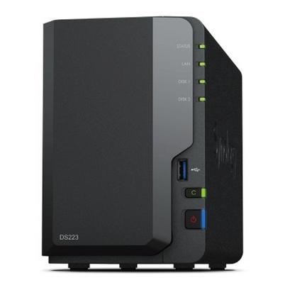Servidor Y Sistema De Discos Synology Diskstation Ds223 Realtek- Rtd1619b 1.7 Ghz 2gb Ddr4 2 Bahia(S) 3 Ventilador(Es) Negro