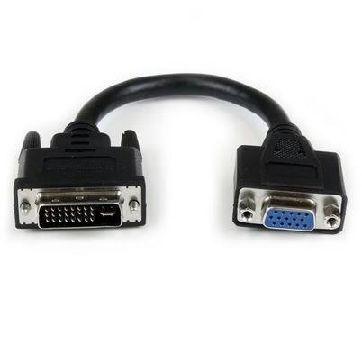 Startech.Com Adaptador Conversor De 20cm Dvi-I A Vga - Dvi-I Macho - Hd15 Hembra - Cable Convertidor Negro