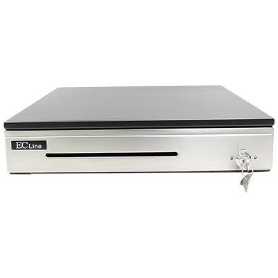 Cajón De Dinero Ec Line Ec-Cd-100p Numero De Compartimientos 5 Compartimientos Para Billetes + 8 Compartimientos Para Monedas Con Bloqueo De Teclado Material Plástico, Acero Color Negro