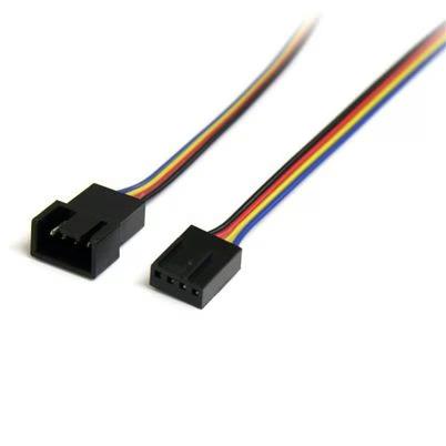 Cable De Alimentación Interna Startech.Com Fan4ext12 Macho/Hembra Molex (4-Pin)/Molex (4-Pin) Negro