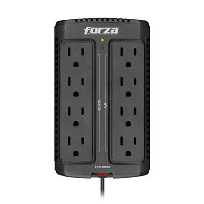 Regulador De Voltaje Forza Fvr-901m 450w 120v 8 Contactos Ac Nema 5-15r Indicador Led Negro