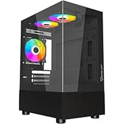 Gabinete Ocelot Gaming Glass En6 / Mini Tower / M-Atx, Itx / Panel Lateral Y Frontal De Cristal Templado/ Incluye 3 Ventiladores / Enfriamiento Liquido Hasta 240mm / Gpu Hasta 315mm / Color Negro