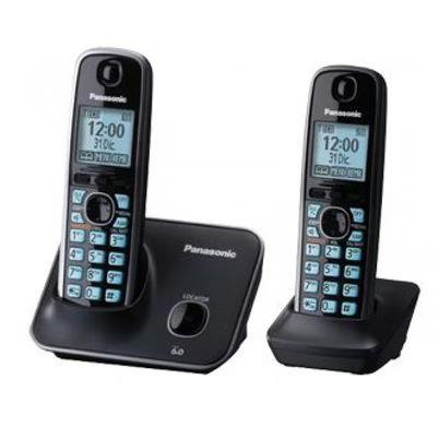 Teléfono Panasonic Kx-Tg4112me (1.8") Dect Identificador De Llamadas Inalámbrico Lcd 2 Auriculares Negro
