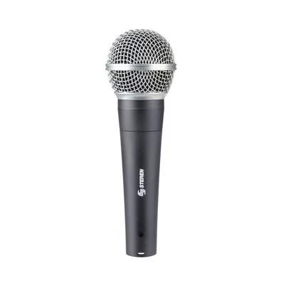 Micrófono Profesional Steren Mic-1058 Sensibilidad 75 Db Unidireccional Conectividad Alámbrico Material Rejilla Metálica Color Negro