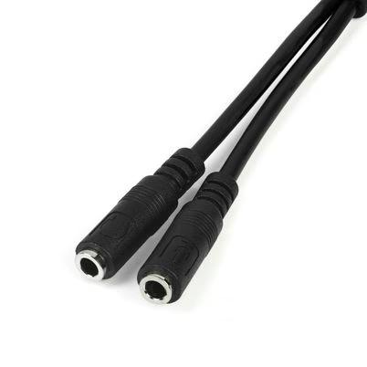 Startech.Com Adaptador De Auriculares Con Micrófono Mini-Jack 3, 5mm 4 Pines A Conectores Separados De Auriculares Y De Micrófono - M A 2xh