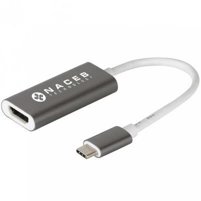 Naceb Adaptador Usb C Macho - Hdmi Hembra, Gris/Blanco Na-0114