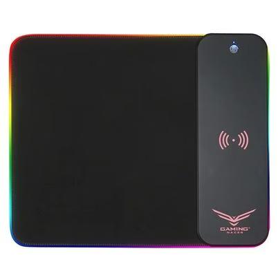 Mousepad Gamer Naceb Con Carga Inalámbrica Na-0926, 31x40cm, Grosor 3mm, Negro